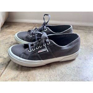 Superga 2750 Cotu Classic Canvas Sneakers Dark Gray Unisex Size 6.5 Casual Shoes